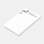 かわいい黒の漫画猫の名前 ポストイット (アングル)