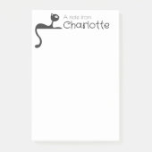 かわいい黒の漫画猫の名前 ポストイット (正面)