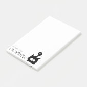 かわいい黒の漫画猫の名前 ポストイット (アングル)