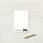 かわいい黒の漫画猫の名前 ポストイット (デスク上)