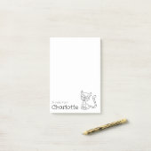 かわいい黒の漫画猫の名前 ポストイット (デスク上)