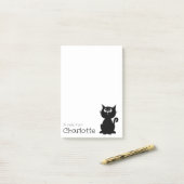 かわいい黒の漫画猫の名前 ポストイット (デスク上)