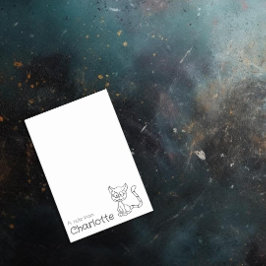 かわいい黒の漫画猫の名前 ポストイット