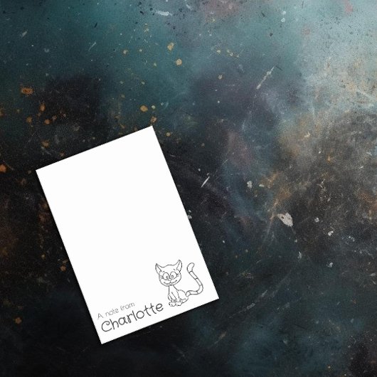 かわいい黒の漫画猫の名前 ポストイット