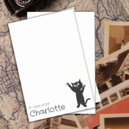 かわいい黒の漫画猫の名前 ポストイット