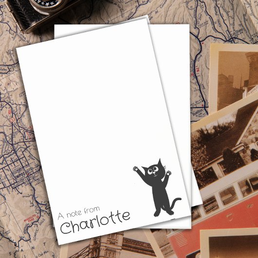 かわいい黒の漫画猫の名前 ポストイット