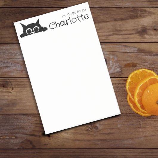 かわいい黒の漫画猫の名前 ポストイット