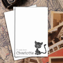 かわいい黒の漫画猫の名前 ポストイット