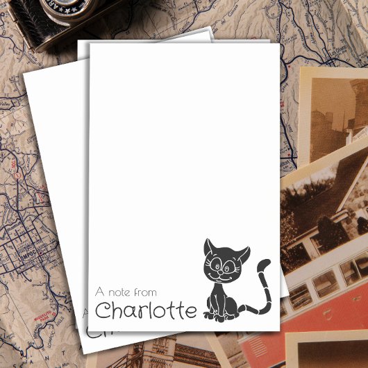 かわいい黒の漫画猫の名前 ポストイット