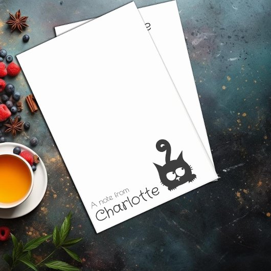 かわいい黒の漫画猫の名前 ポストイット