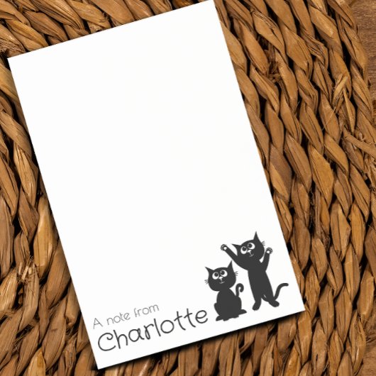 かわいい黒の漫画猫の名前 ポストイット