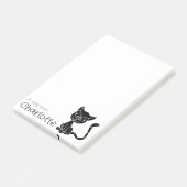 かわいい黒の漫画猫の名前 ポストイット (アングル)