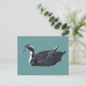 かわいい黒アヒル農場動物はがき ポストカード (スタンド正面)