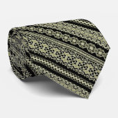 かわいい黒オリーブのウクライナのオーナメントの背景 ネクタイ (ロール)