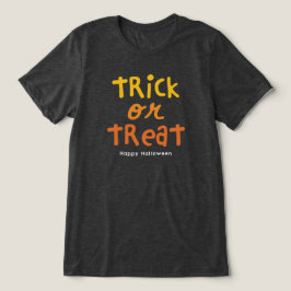かわいい黒オレンジのハロウィーンをトリックまたは治療する トライブレンドTシャツ