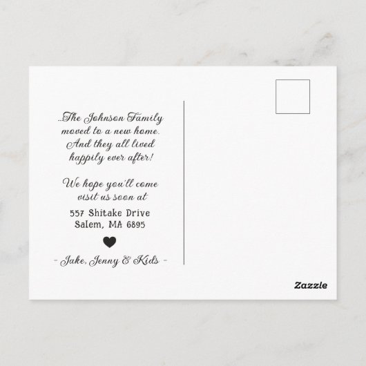 かわいい黒キノコのおとぎ話の感動のお知らせ ポストカード (裏面)