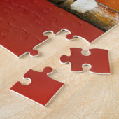 かわいい黒キャップの《鳥》アメリカゴガラと赤い紅葉 ジグソーパズル (側面)