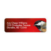 かわいい黒キャップの《鳥》アメリカゴガラと赤い紅葉 ラベル (正面)