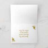 かわいい黒キャップ《鳥》アメリカゴガラソンバードクリスマス 箔シーズンカード (内側レイダウン)