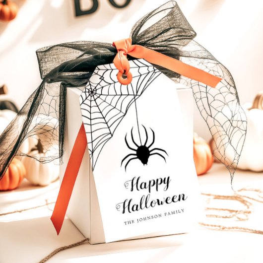 かわいい黒クモ ハッピーハロウィン ギフトタグ