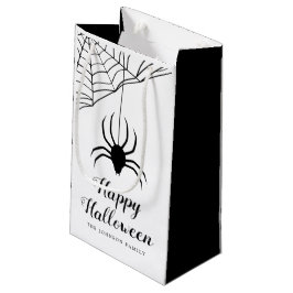かわいい黒クモ ハッピーハロウィン スモールペーパーバッグ