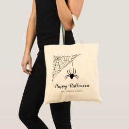 かわいい黒クモ ハッピーハロウィン トートバッグ