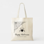 かわいい黒クモ ハッピーハロウィン トートバッグ (裏面)