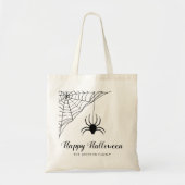かわいい黒クモ ハッピーハロウィン トートバッグ (正面)