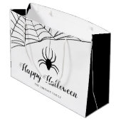 かわいい黒クモ ハッピーハロウィン ラージペーパーバッグ (裏面アングル)