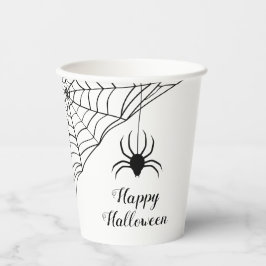 かわいい黒クモ ハッピーハロウィン 紙コップ