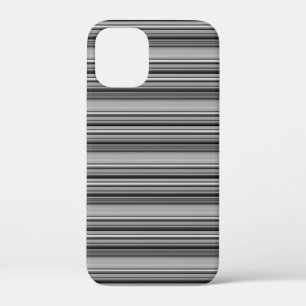 かわいい黒グレー縞模様 iPhone 12 MINI ケース