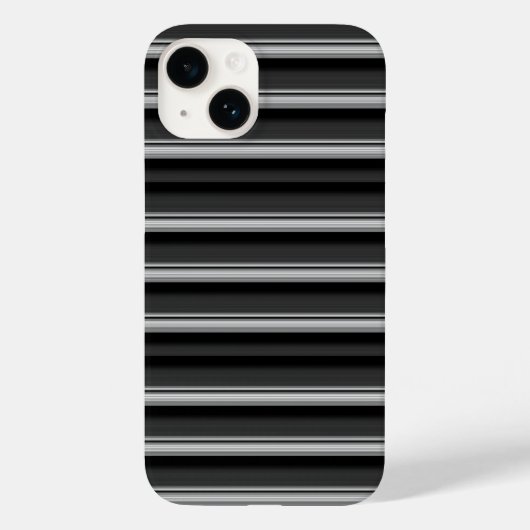かわいい黒グレー ストライプ Case-Mate iPhoneケース (裏面)
