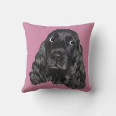 かわいい黒コッカー・スパニエル クッション (裏面)