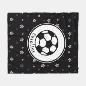 かわいい黒サッカー星形の女パーソナライズされたの子 フリースブランケット (正面(横))