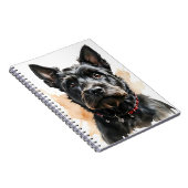 かわいい黒スコティッシュテリア犬 ノートブック (右側)