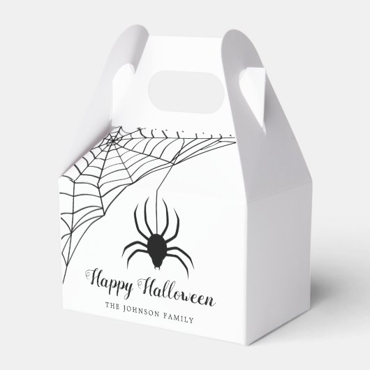 かわいい黒スパイダーハロウィーン フェイバーボックス (正面サイド)