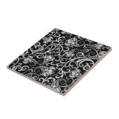 かわいい黒ダルマチアの花の背景デザイン タイル (側面)