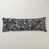 かわいい黒ダルマチアの花の背景デザイン ボディピロー (裏面)