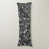 かわいい黒ダルマチアの花の背景デザイン ボディピロー (正面縦)