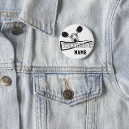 かわいい黒チアリーダーの女の子をパーソナライズ 缶バッジ