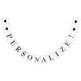 かわいい黒ハートパーティを簡単自作 バンティングフラッグ