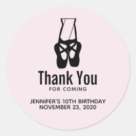 かわいい黒バレエのスリッパパーティーありがとう ラウンドシール