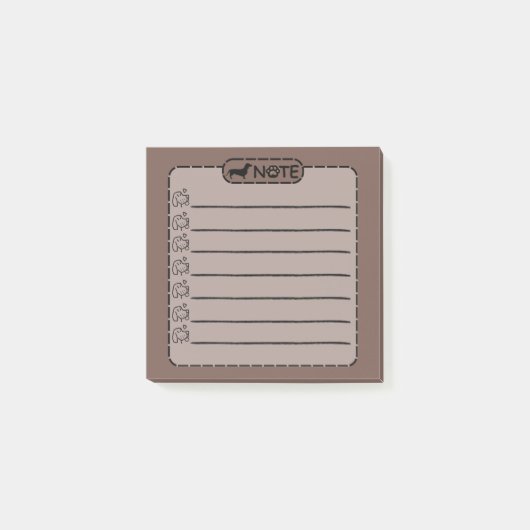 かわいい黒パーソナライズされた犬のポストイットノート ポストイット (正面)