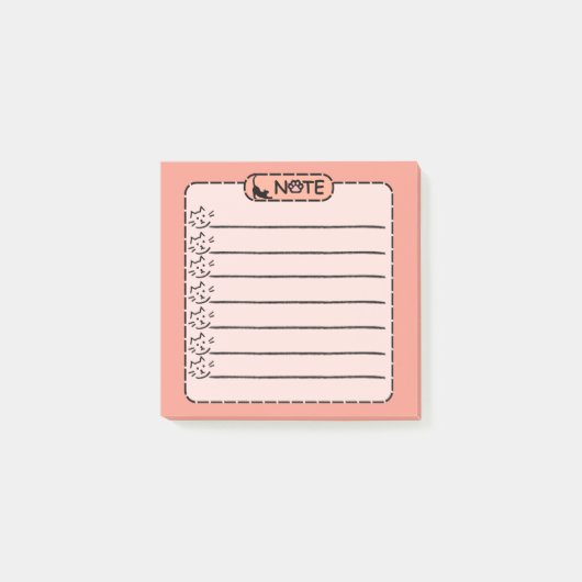 かわいい黒パーソナライズされた猫のポストイット ポストイット (正面)