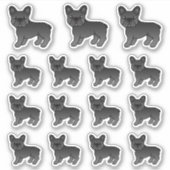 かわいい黒フレンチブルドッグのキャラクター シール (正面)