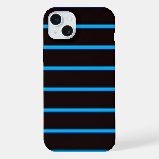 かわいい黒ブルースカーストライプ iPhoneケース (裏面)