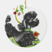 かわいい黒プードルパピー セラミックオーナメント (裏面)