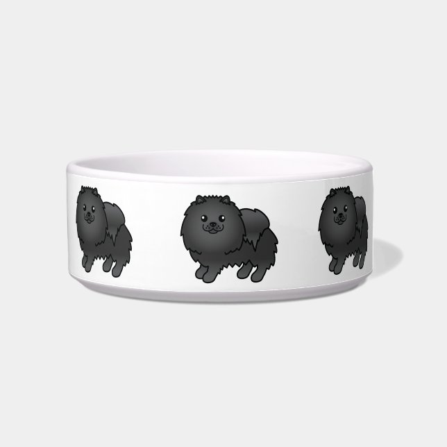 かわいい黒ポメラニアンキャラクター ボウル (右)