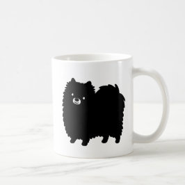 かわいい黒ポメラニアン コーヒーマグカップ