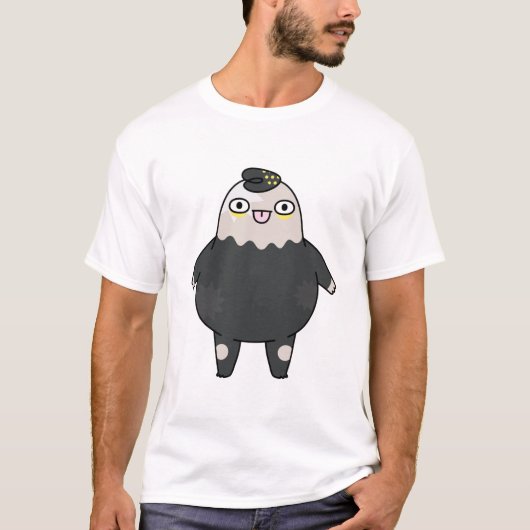 かわいい黒マスコットキャラクターTシャツ Tシャツ (正面)